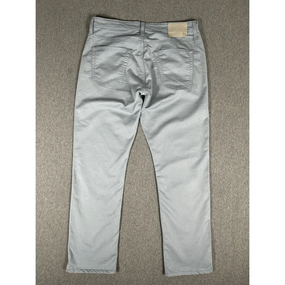 AG Adriano Goldschmied Everett Slim Straight Pants Mens 32x32 Gray Chino Italy